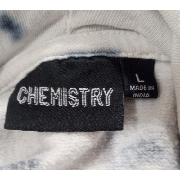 Chemistry Gray White Tie Dye Hoodie Men's Size Large 1981 Corvette Turbo Graphic - Picture 5 of 6